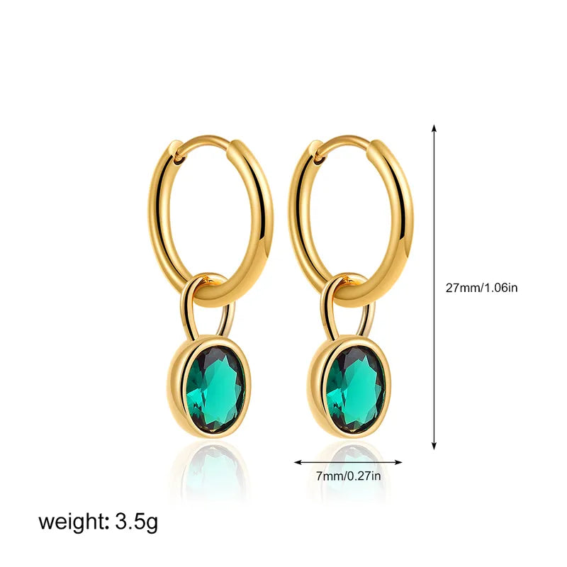 1 Pair Baroque Style Oval Copper Drop Earrings