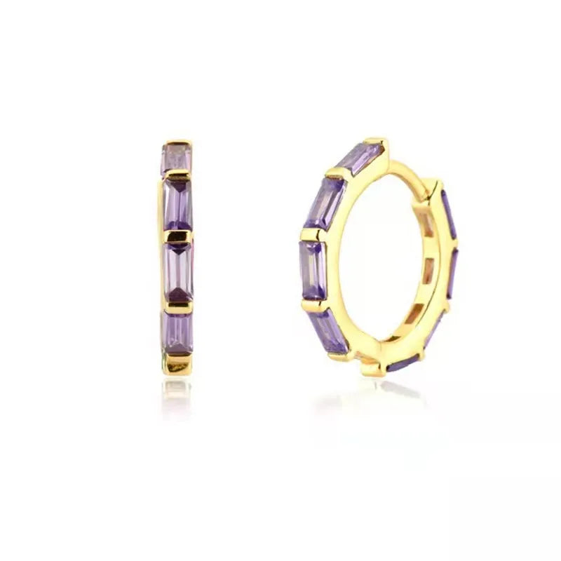 1 Pair Basic Modern Style Classic Style Geometric Circle Inlay Copper Zircon Hoop Earrings