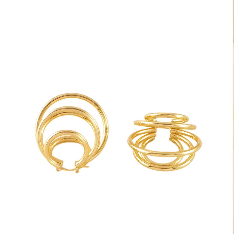 1 Pair Basic Modern Style Classic Style Geometric Plating Titanium Steel Hoop Earrings