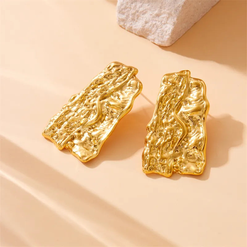 1 Pair Basic Modern Style Classic Style Geometric Solid Color Irregular 304 Stainless Steel 18K Gold Plated Ear Studs