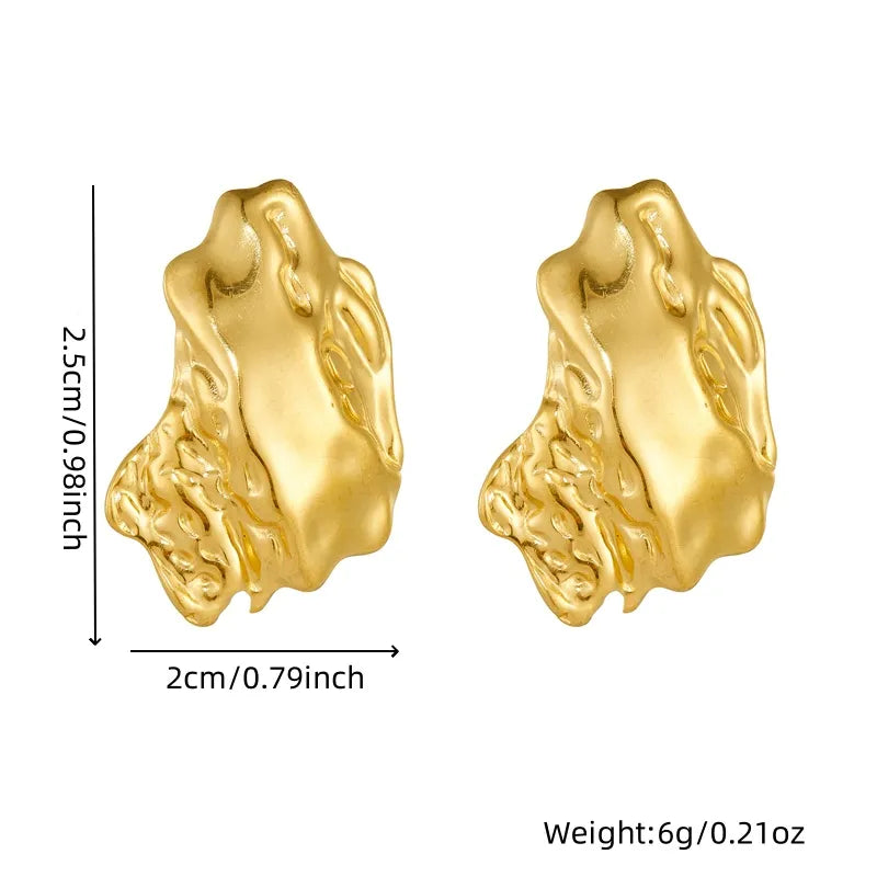 1 Pair Basic Modern Style Classic Style Geometric Solid Color Irregular 304 Stainless Steel 18K Gold Plated Ear Studs