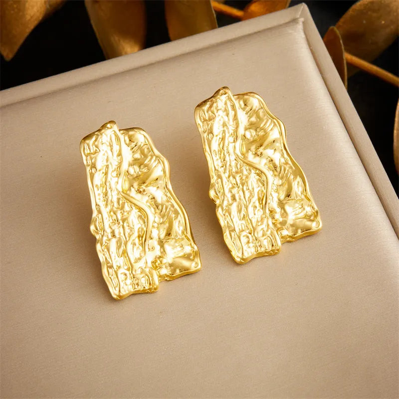 1 Pair Basic Modern Style Classic Style Geometric Solid Color Irregular 304 Stainless Steel 18K Gold Plated Ear Studs