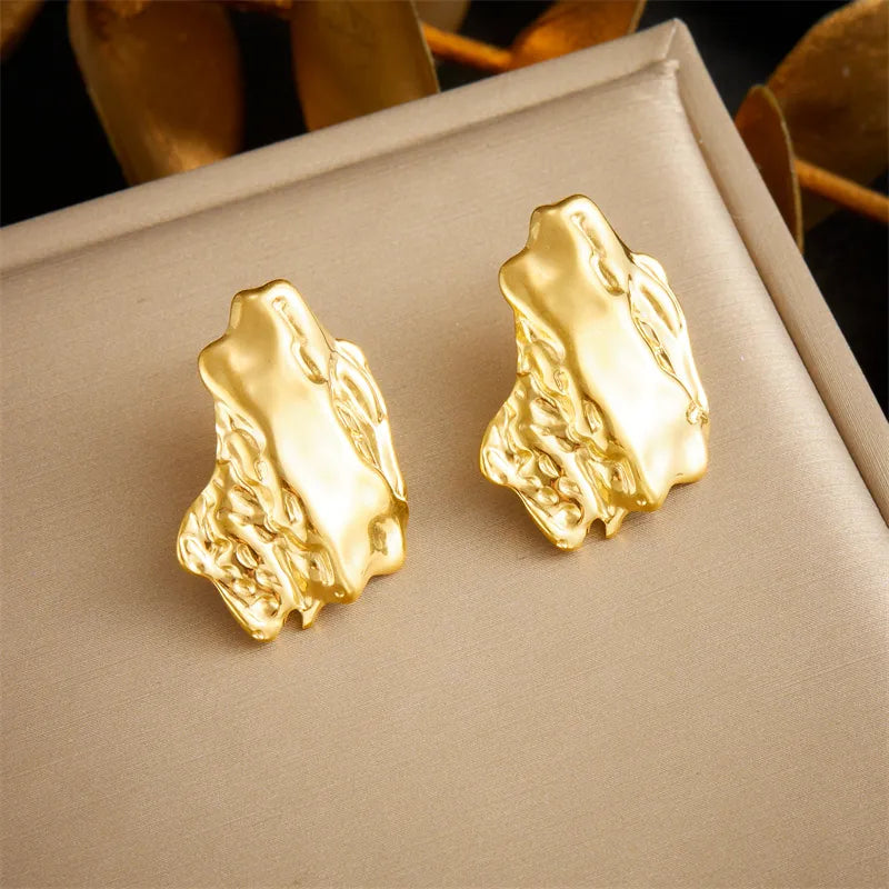 1 Pair Basic Modern Style Classic Style Geometric Solid Color Irregular 304 Stainless Steel 18K Gold Plated Ear Studs