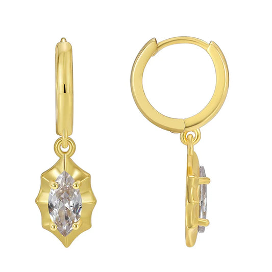 1 Pair Basic Modern Style Classic Style Round Sector Water Droplets Inlay Brass Zircon 18K Gold Plated Drop Earrings