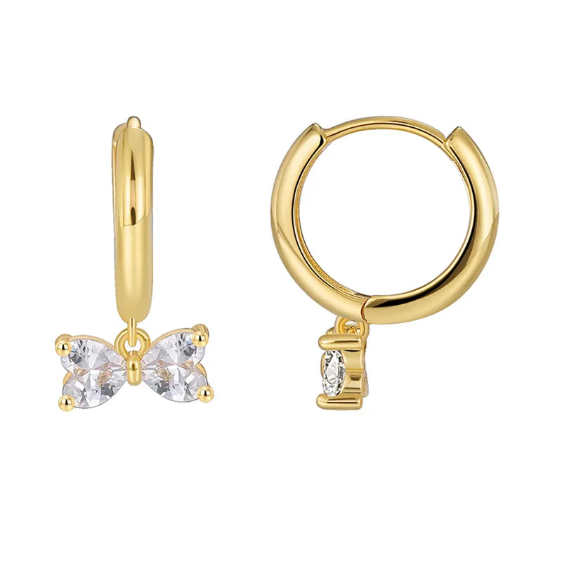 1 Pair Basic Modern Style Classic Style Round Sector Water Droplets Inlay Brass Zircon 18K Gold Plated Drop Earrings