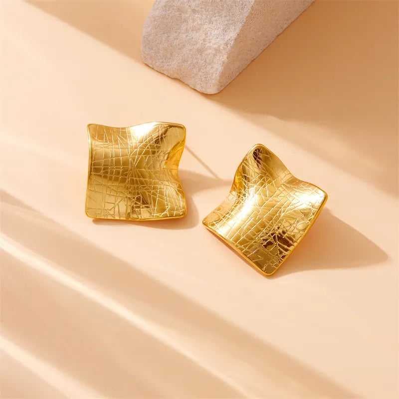 1 Pair Basic Modern Style Classic Style Square Irregular 304 Stainless Steel 18K Gold Plated Ear Studs