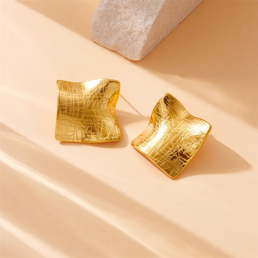 1 Pair Basic Modern Style Classic Style Square Irregular 304 Stainless Steel 18K Gold Plated Ear Studs