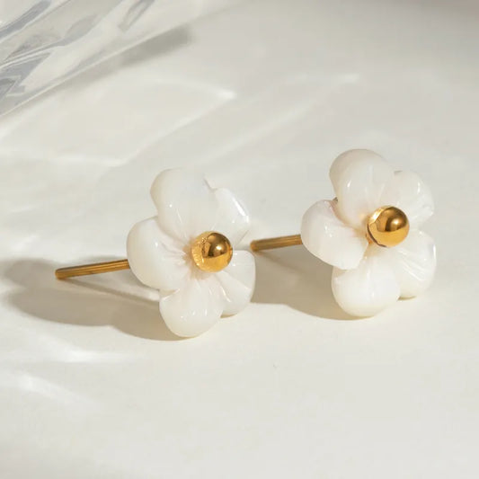 1 Pair Basic Simple Style Classic Style Flower 304 Stainless Steel Ear Studs