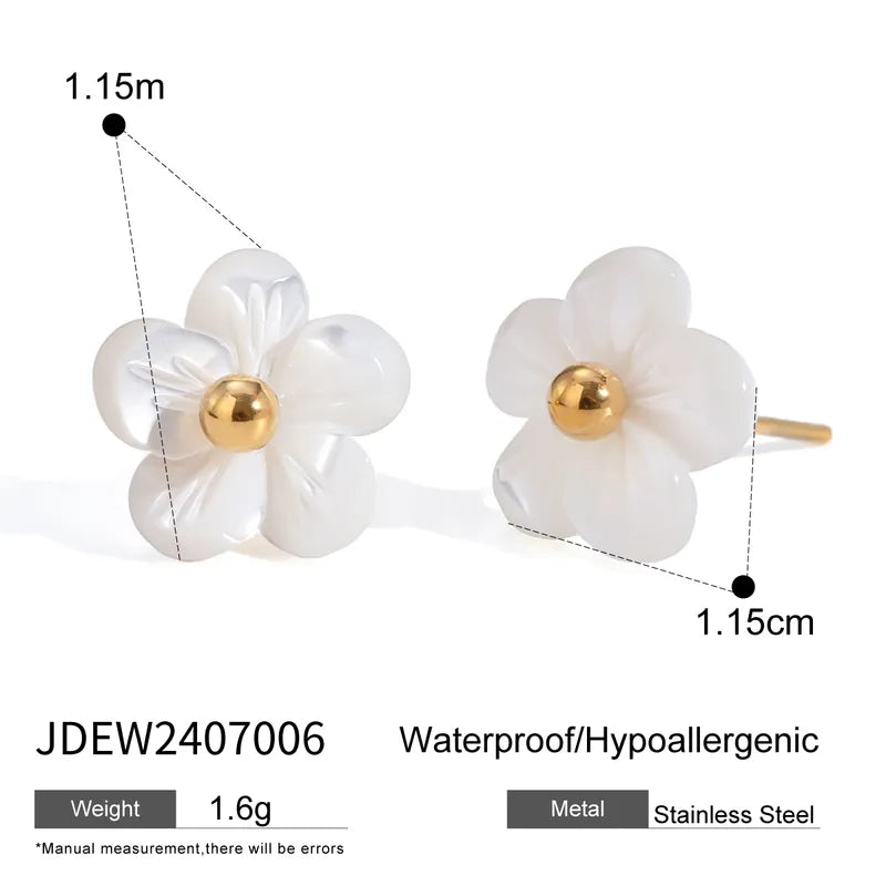 1 Pair Basic Simple Style Classic Style Flower 304 Stainless Steel Ear Studs