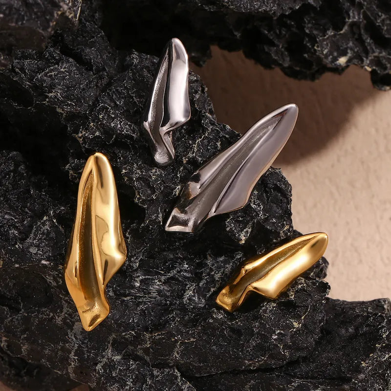 1 Pair Basic Simple Style Classic Style Geometric Solid Color Plating 316L Stainless Steel 18K Gold Plated Ear Studs