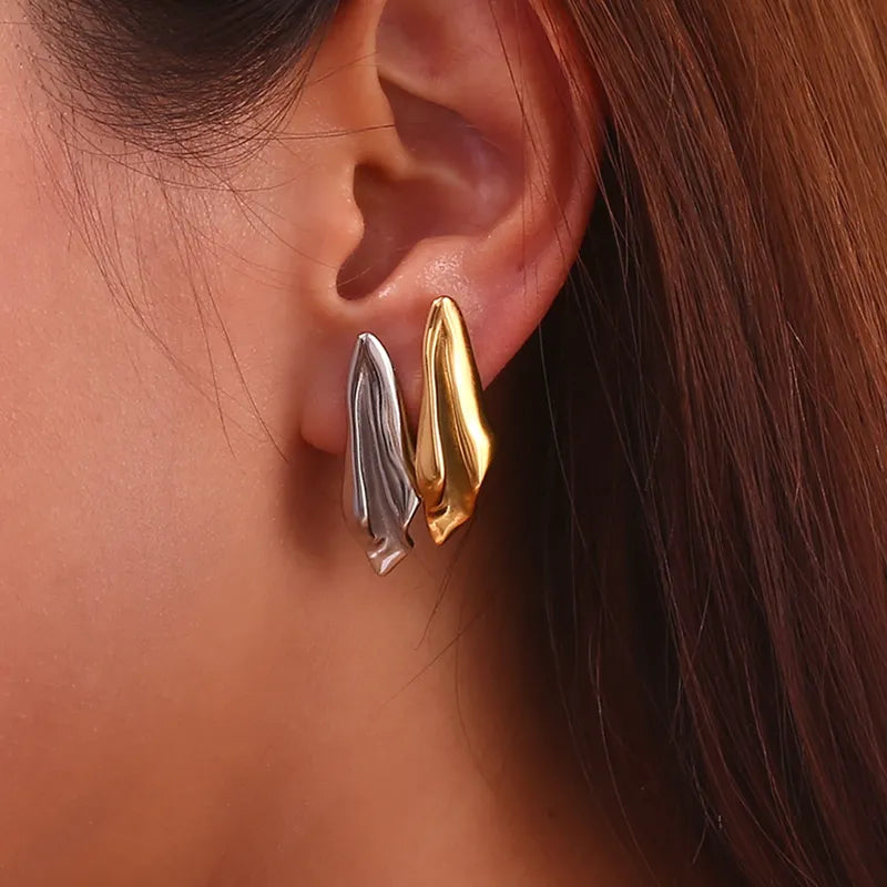 1 Pair Basic Simple Style Classic Style Geometric Solid Color Plating 316L Stainless Steel 18K Gold Plated Ear Studs