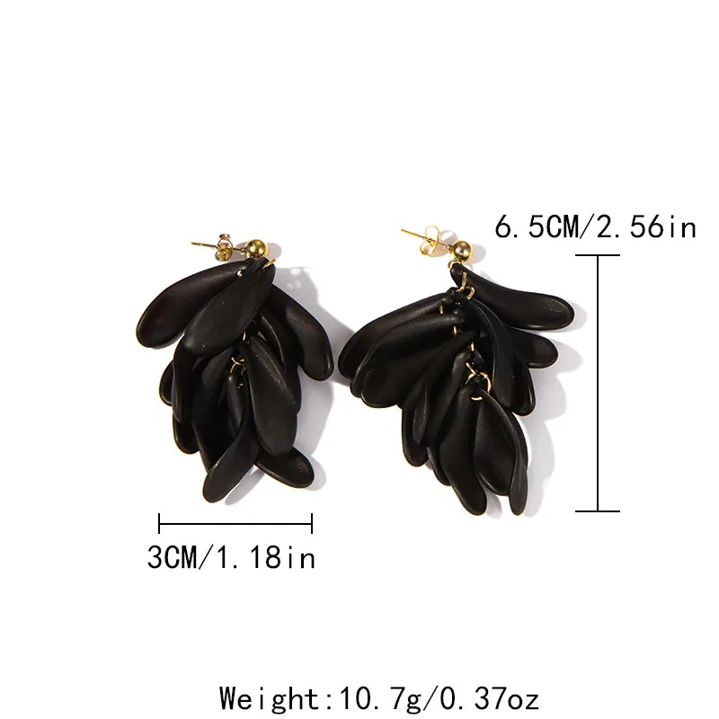 1 Pair Casual Artistic Petal Plating 304 Stainless Steel 14K Gold Plated Drop Earrings