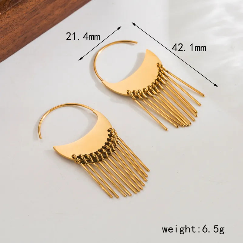 Classic Style Irregular Flower Plating 304 Stainless Steel 18K Gold Plated Drop Earrings