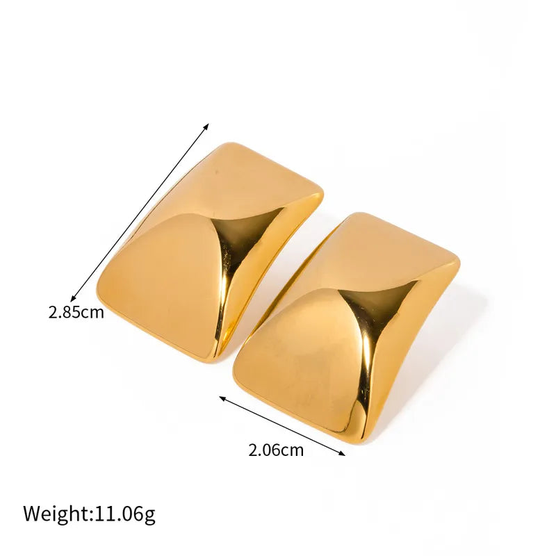 1 Pair Casual Commute Geometric 304 Stainless Steel 18K Gold Plated Ear Studs