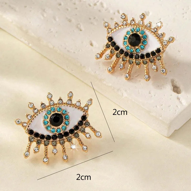 1 Pair Casual Cute Simple Style Glasses Enamel Inlay Copper Zircon Ear Studs