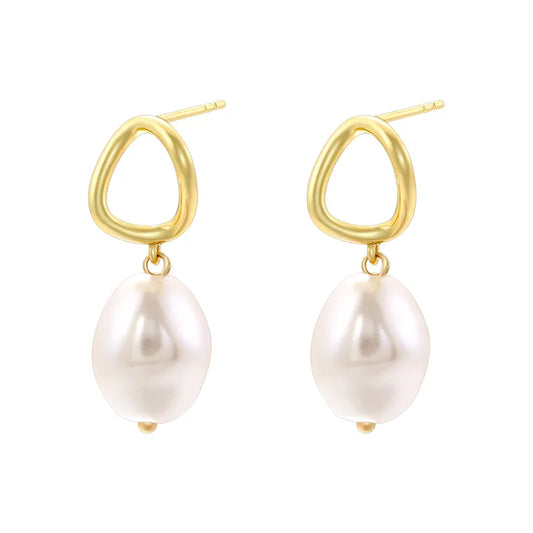 1 Pair Casual Elegant Classic Style Geometric Bow Knot Plating Inlay Copper Artificial Pearls Zircon 18K Gold Plated Drop Earrings