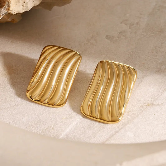 1 Pair Casual Elegant Classic Style Solid Color 304 Stainless Steel Ear Studs