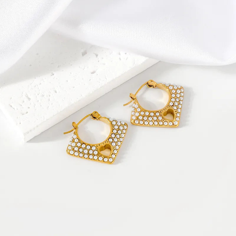 1 Pair Casual Elegant Commute Geometric 316 Stainless Steel 18K Gold Plated Earrings