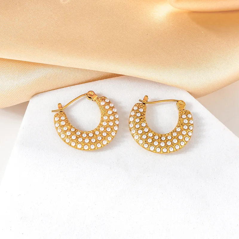 1 Pair Casual Elegant Commute Geometric 316 Stainless Steel 18K Gold Plated Earrings