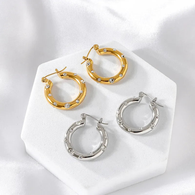 1 Pair Casual Elegant Commute Geometric 316 Stainless Steel 18K Gold Plated Earrings