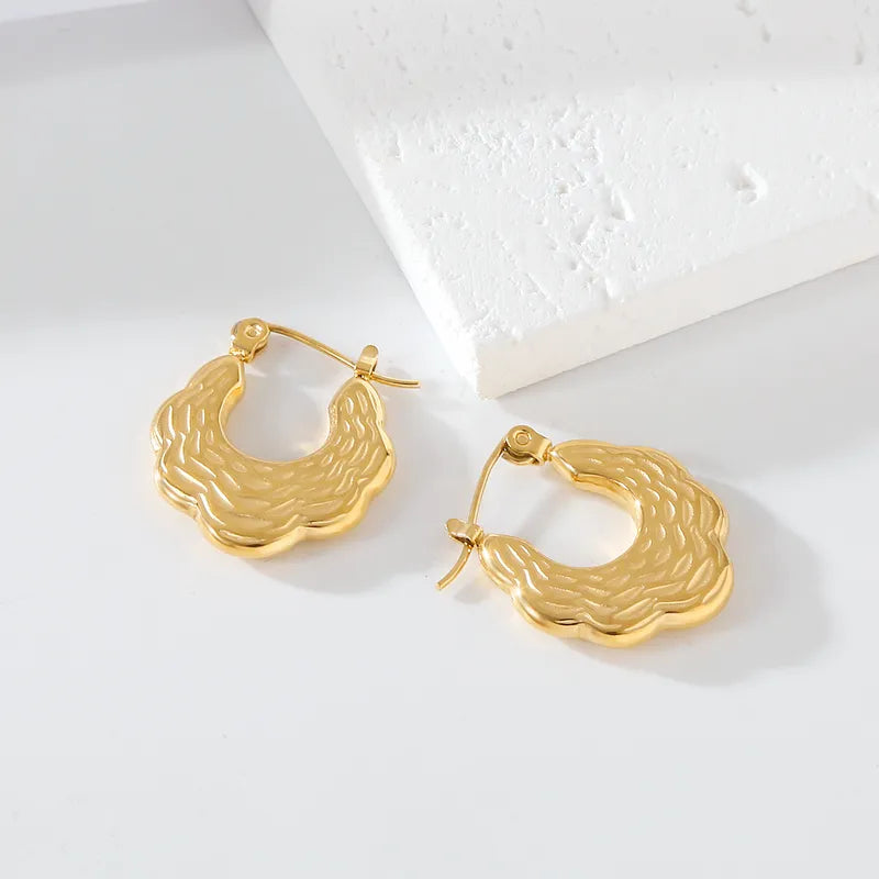 1 Pair Casual Elegant Commute U Shape 316 Stainless Steel 18K Gold Plated Earrings