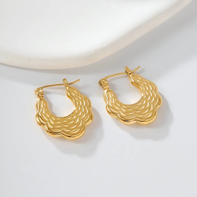 1 Pair Casual Elegant Commute U Shape 316 Stainless Steel 18K Gold Plated Earrings