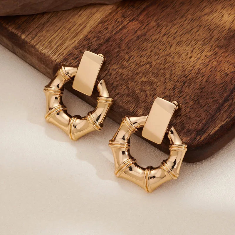 1 Pair Casual Elegant Geometric Brass 14K Gold Plated Drop Earrings