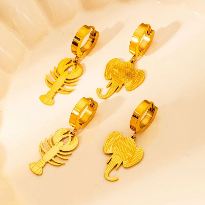 1 Pair Casual Elegant Simple Style Butterfly Lobster Plating 304 Stainless Steel Earrings