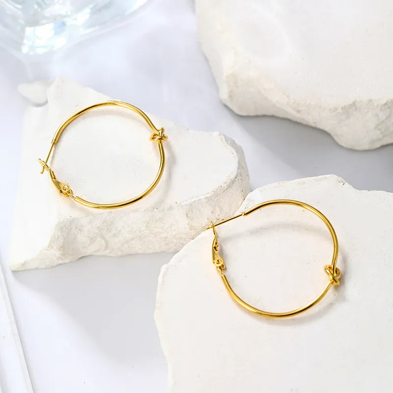 1 Pair Casual Elegant Simple Style Geometric 304 Stainless Steel 18K Gold Plated Earrings