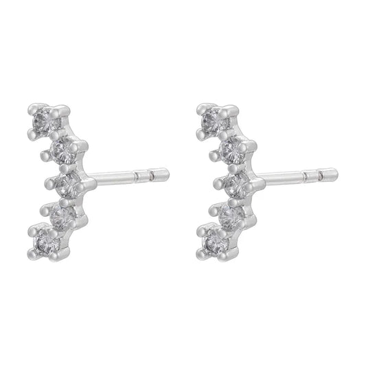 Elegant Simple Style Tortoise Butterfly Inlay Copper Zircon 18K Gold Plated Ear Studs