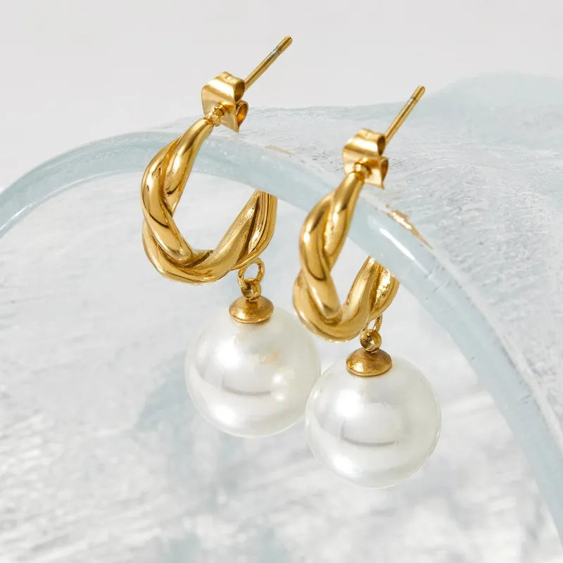 1 Pair Casual Geometric Plating 304 Stainless Steel 16K Gold Plated White Gold Plated Gold Plated Drop Earrings