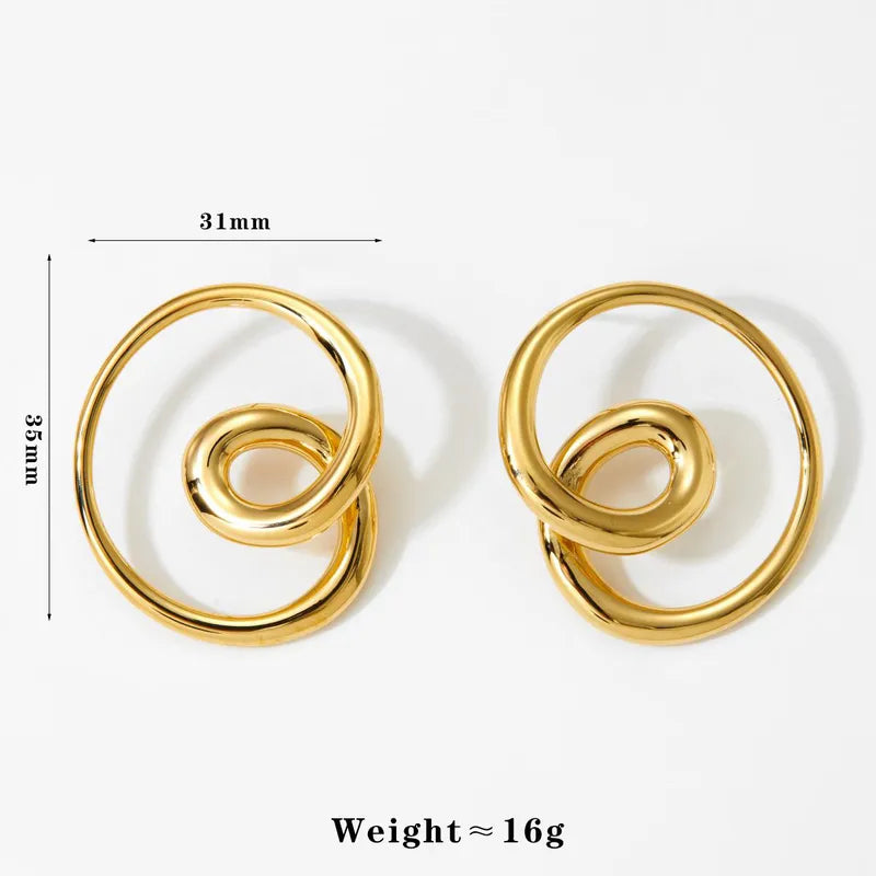 1 Pair Casual Irregular Plating 316 Stainless Steel 16K Gold Plated White Gold Plated Gold Plated Ear Studs