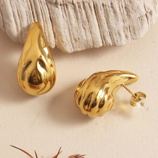 1 Pair Casual Modern Style Classic Style Water Droplets 304 Stainless Steel 18K Gold Plated Ear Studs