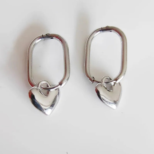 1 Pair Casual Modern Style Simple Style Heart Shape 304 Stainless Steel 18K Gold Plated Drop Earrings