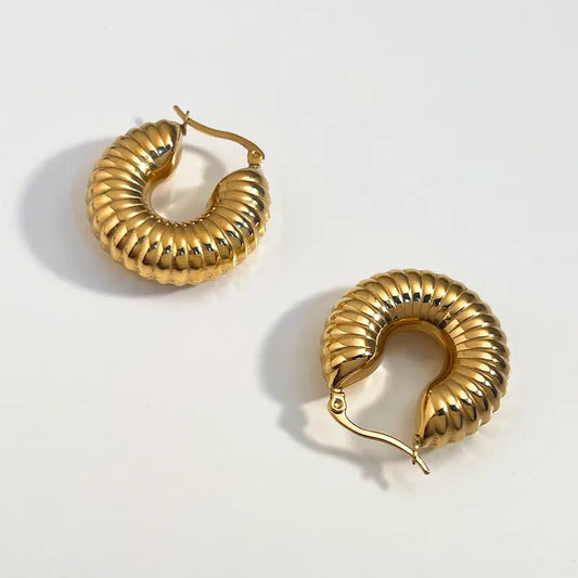 1 Pair Casual Modern Style Solid Color 304 Stainless Steel 16K Gold Plated White Gold Plated Gold Plated Earrings