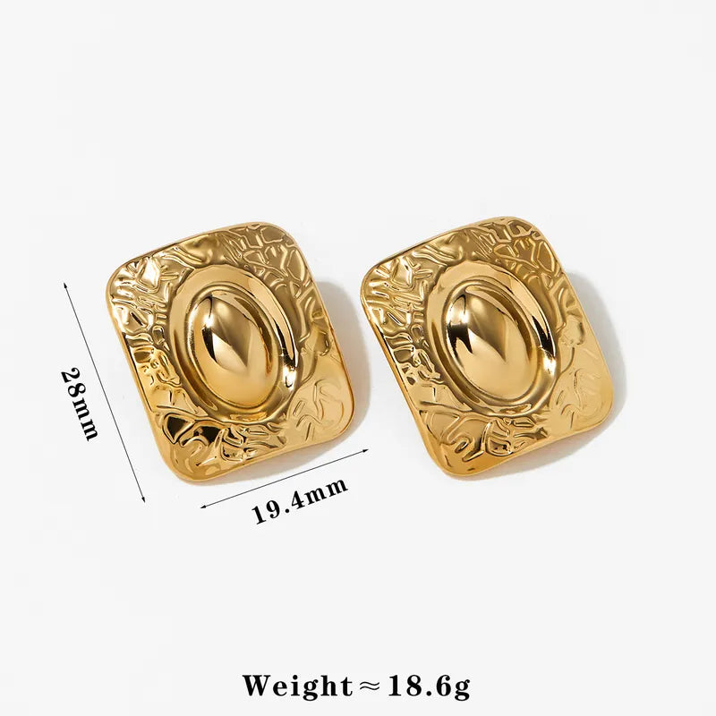 1 Pair Casual Modern Style Square 304 Stainless Steel 16K Gold Plated White Gold Plated Gold Plated Ear Studs