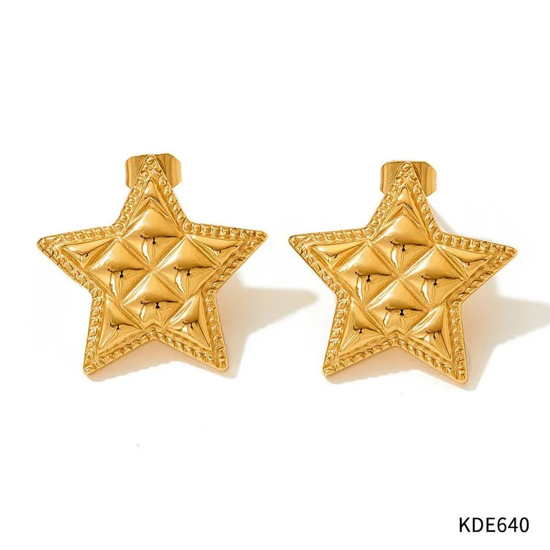 1 Pair Casual Modern Style Star Plating 304 Stainless Steel 16K Gold Plated White Gold Plated Gold Plated Ear Studs