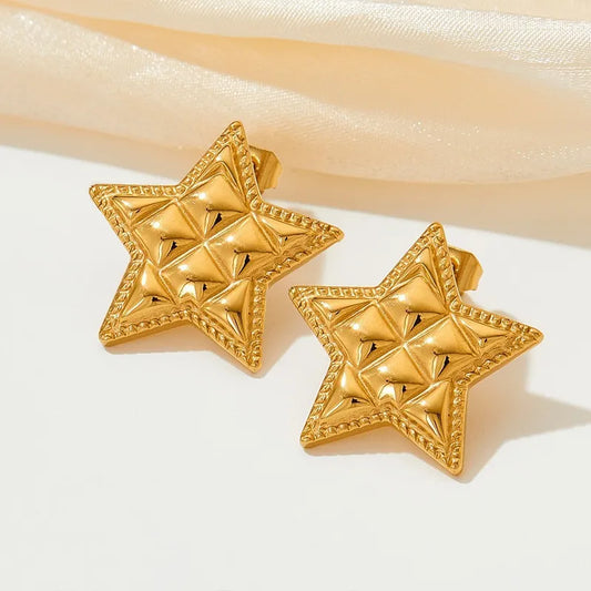 1 Pair Casual Modern Style Star Plating 304 Stainless Steel 16K Gold Plated White Gold Plated Gold Plated Ear Studs