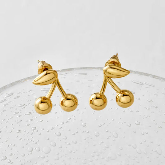 1 Pair Casual Modern Style Sweet Cherry Plating 304 Stainless Steel 16K Gold Plated White Gold Plated Gold Plated Ear Studs