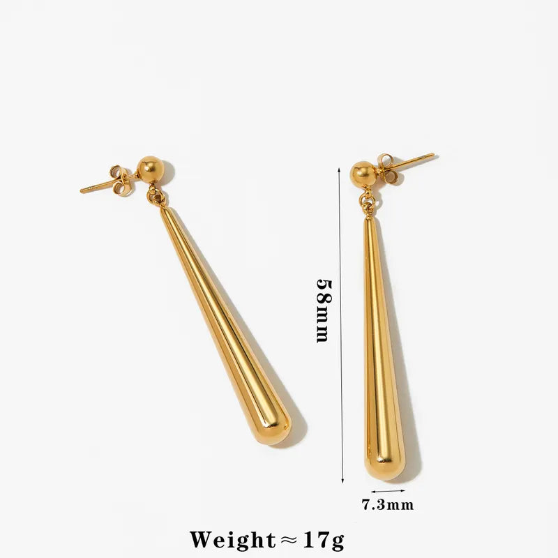 1 Pair Casual Modern Style Water Droplets 304 Stainless Steel 16K Gold Plated White Gold Plated Gold Plated Drop Earrings