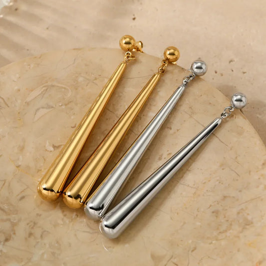 1 Pair Casual Modern Style Water Droplets 304 Stainless Steel 16K Gold Plated White Gold Plated Gold Plated Drop Earrings