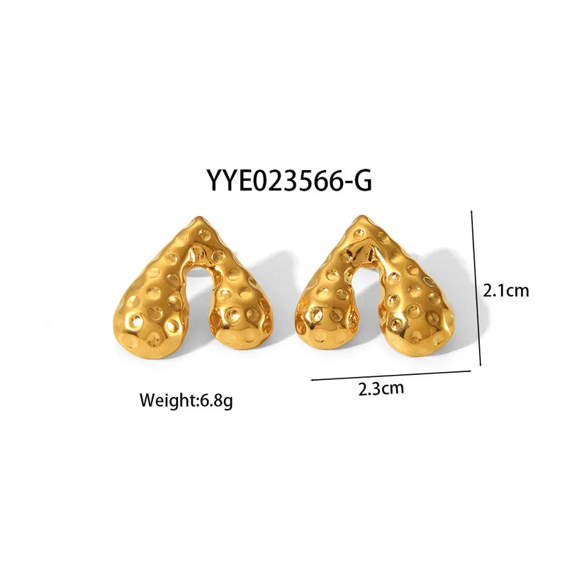 1 Pair Casual Retro Romantic Heart Shape 304 Stainless Steel 18K Gold Plated Ear Studs