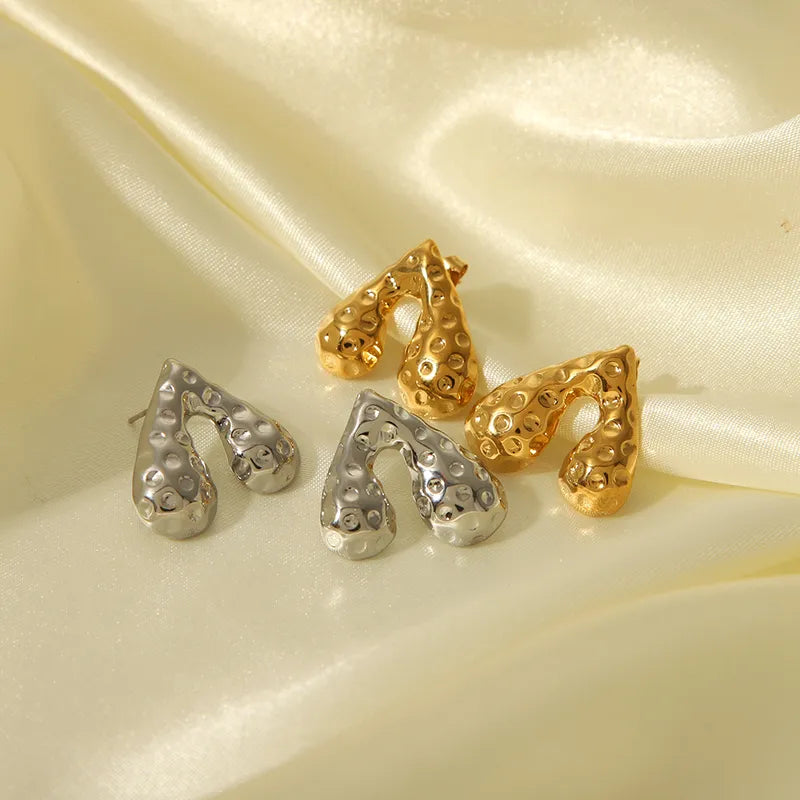 1 Pair Casual Retro Romantic Heart Shape 304 Stainless Steel 18K Gold Plated Ear Studs