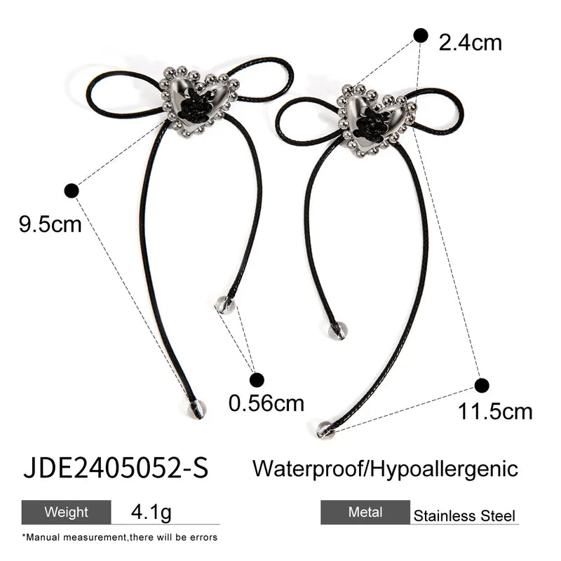 1 Pair Casual Simple Style Classic Style Heart Shape Plating 304 Stainless Steel Drop Earrings