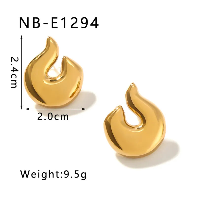 1 Pair Casual Simple Style Classic Style U Shape Letter Plating 304 Stainless Steel 18K Gold Plated Ear Studs