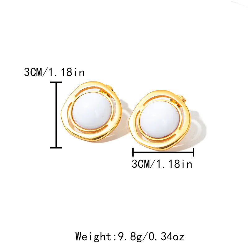 1 Pair Casual Simple Style Commute Oval Plating 304 Stainless Steel Gold Plated Ear Studs