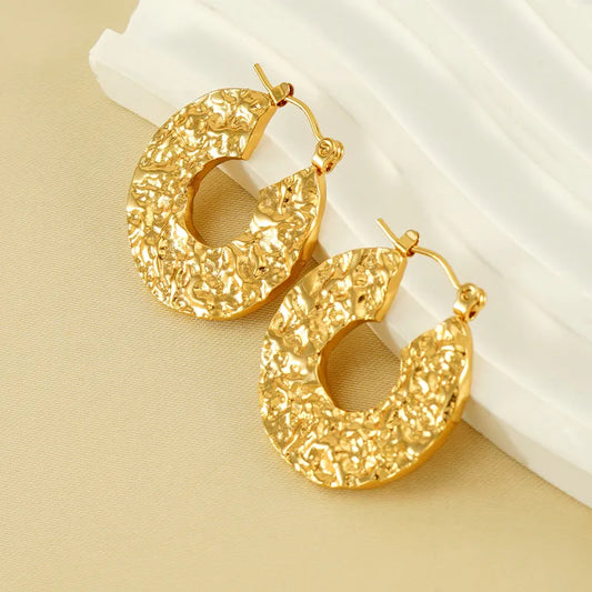 1 Pair Casual Simple Style Geometric Round Heart Shape 304 Stainless Steel 18K Gold Plated Earrings