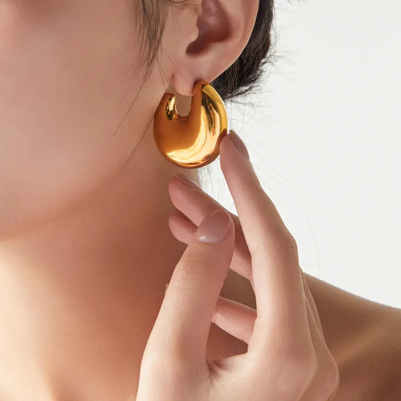 1 Pair Casual Simple Style U Shape 304 Stainless Steel 18K Gold Plated Ear Studs