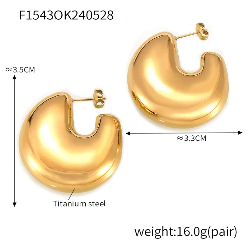 1 Pair Casual Simple Style U Shape 304 Stainless Steel 18K Gold Plated Ear Studs