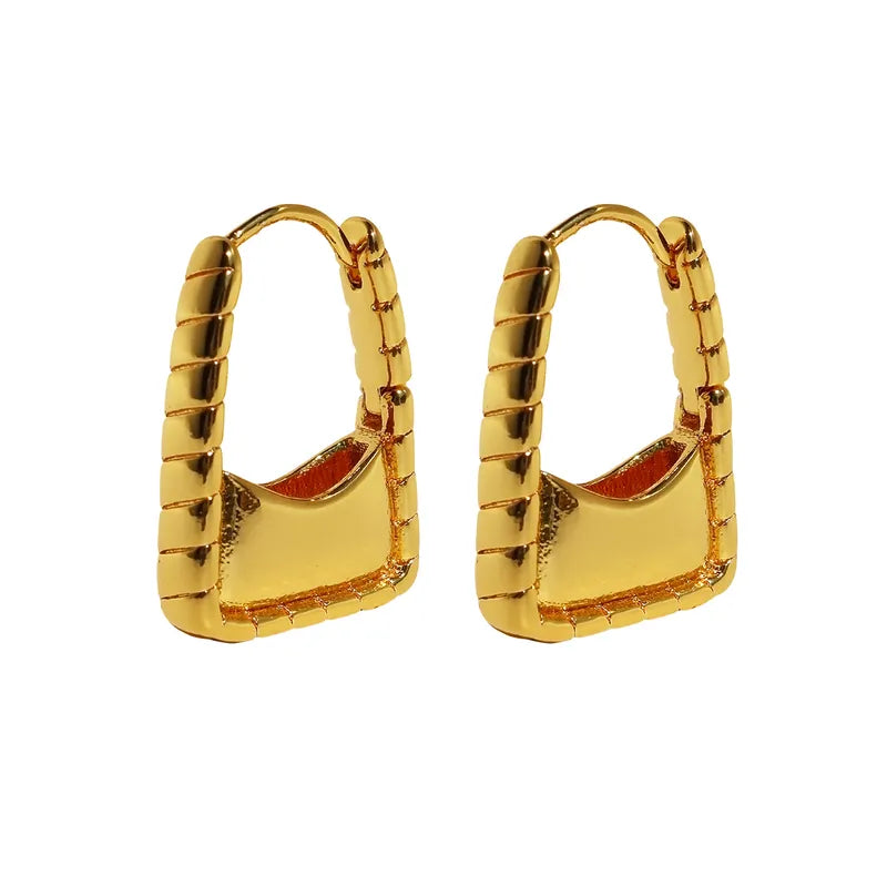 1 Pair Casual Simple Style U Shape Plating Brass 24K Gold Plated Earrings